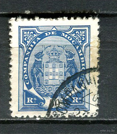 Португальские колонии - Мозамбик (Comp de Mocambique) - 1895 - Слоны с гербом 50R - [Mi.17B] - 1 марка. Гашеная.  (Лот 22HZ)-TG3P46