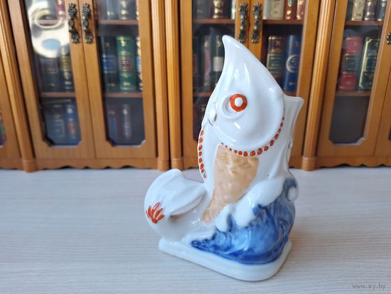Фарфоровая статуэтка СССР - Рыба . Рыбка . МФФЗ . Минский фарфоровый завод