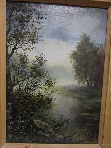 Картина Холст Масло Рама широкая (дерево). 90-е годы. Большаков В.