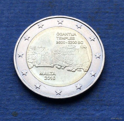 Мальта 2 евро 2016 Мегалитический храм Джантия