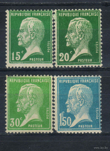 Франция 1923 Вып Луи Пастер Стандарт #171-2,174,181*