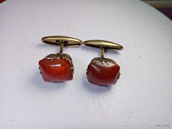 С рубля без мц. запонки СРС5 сЗвезда875пр. длина 2.5см. камень 1.2х0.9см.