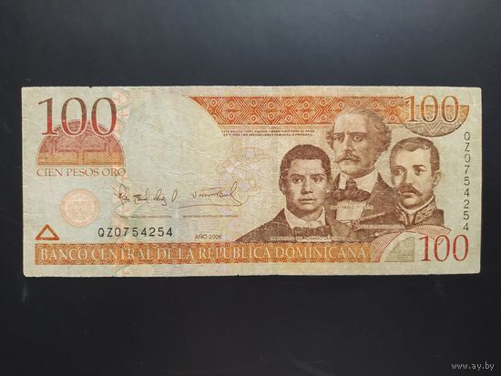Доминиканская республика. 100 песо (образца 2006 года, P177a)