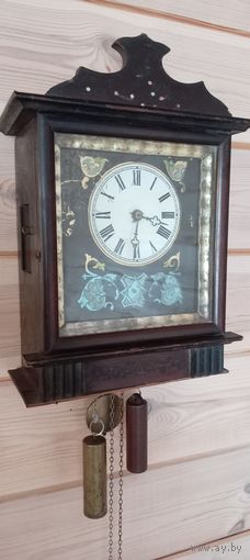 Часы антикварные, ходики 1870г. С боем. Без М. Ц.