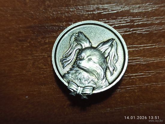 Знак значок брошь Континентальный той-спаниель