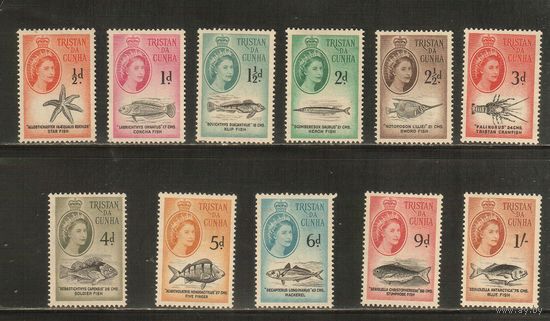 Тристан-да-Кунья-1960(Мих.28-39) , **/* ,  Морская фауна, Рыбы