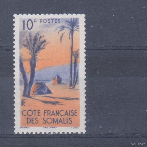 [412] Французские колонии. Французское Сомали 1947. Ландшафт.10 с. MNH