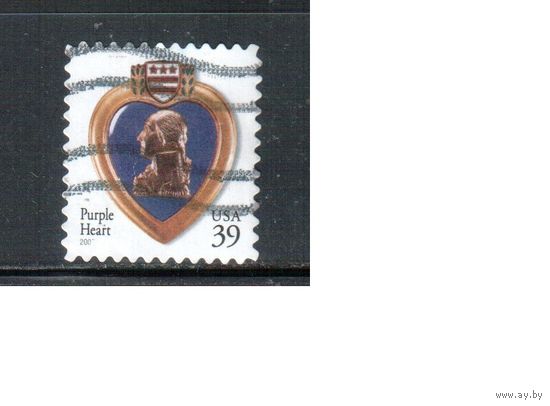 США-2006 (Мих.4077) , гаш., Стандарт, Медаль "Пурпурное сердце"  (одиночка)