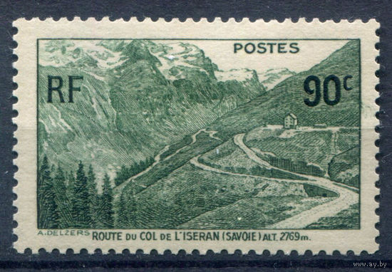 Франция - 1937г. - Горы, ландшафт, открытие дороги - 1 марка - полная серия, MH [Mi 372]. #2-Fr-63-KB-1