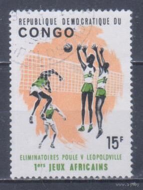 [1401] Конго 1965. Спорт.Волейбол. Гашеная марка.