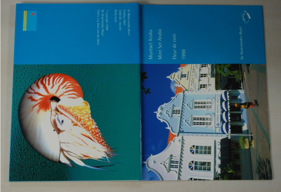 Аруба годовой набор 5+10+25+50 центов 1+2,5 гульдена + жетон 1998 год, UNC.