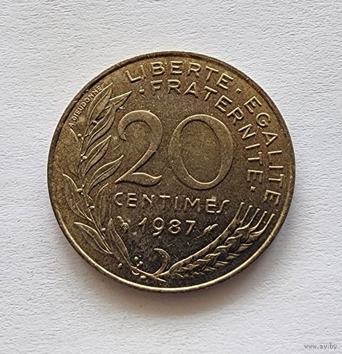 Франция 20 сантимов, 1987