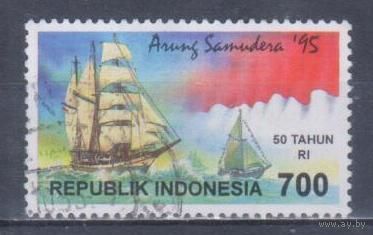 [2367] Индонезия 1995. Корабли.Парусники. Одиночный выпуск.Гашеная марка.