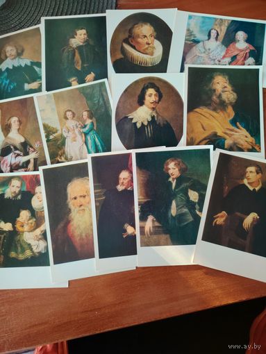 Открытки живопись. Государственный Эрмитаж, Ленинград. 12 штук./Д