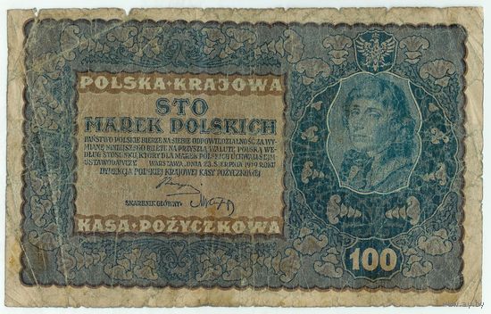 Польша, 100 марок польских 1919 год.