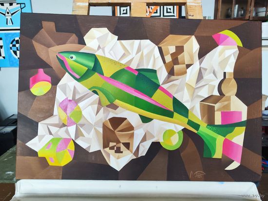 Картина ''Форель'' масло, холст