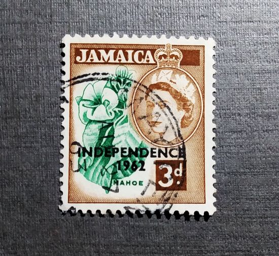 Марка Ямайка 1962 год ( надпечатка на марке 1956 года)