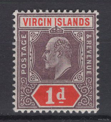 1904 Виргинские острова ** 1d, Edward VII (SG 55)