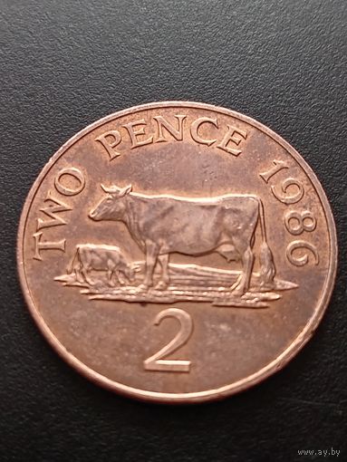 Гернси 2 пенса 1986 г.