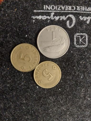 Лот монет латвии