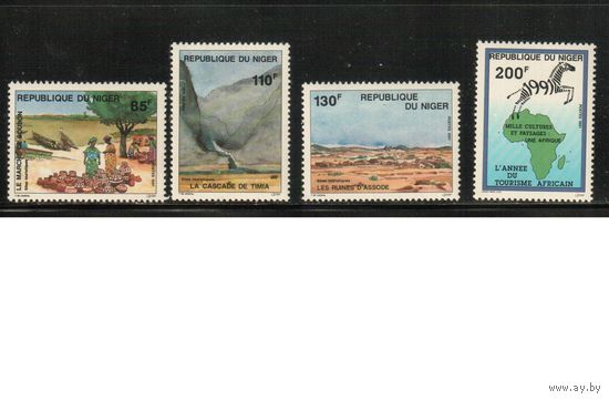 Нигер-1991 (Мих.1131-1134) ** ,Туризм, Карта (полная серия)