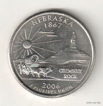 США квотер 2006 штат Небраска двор D