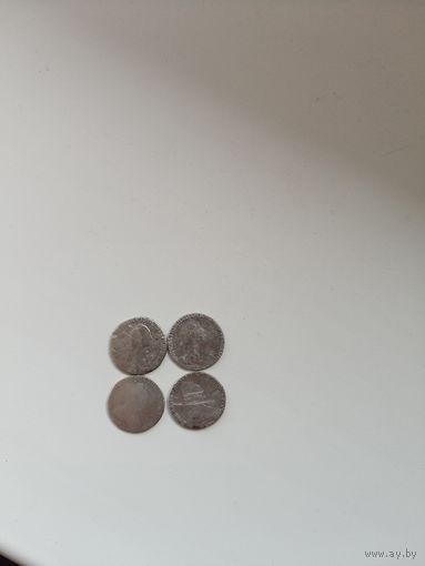 Гривенники1766,1781,1790,1791 годов.