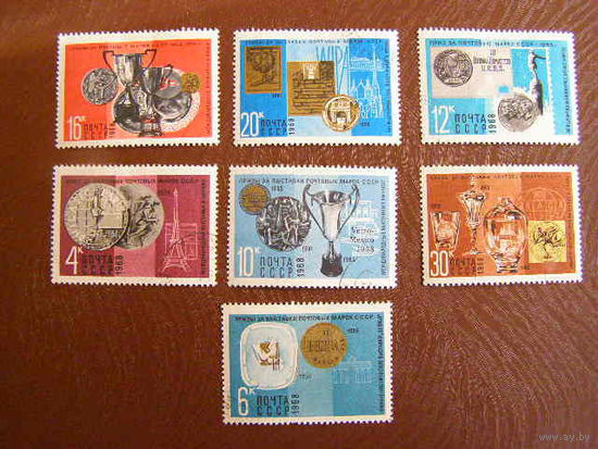 СССР 1968г. 3609-15** Призы и Награды на фил.выставках (С)