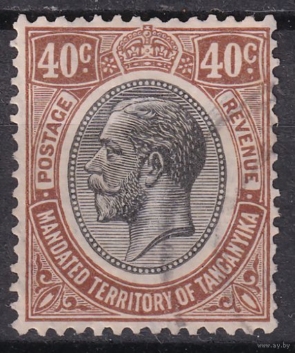 214.BrK. Великобритания. Колонии. Британская подмандатная территория Танганьика. Георг V. Стандарт. 1931 г. 40c. Mi.#89.