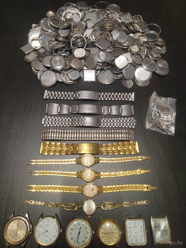 Часы, браслеты, крышки и закрутки часовые.