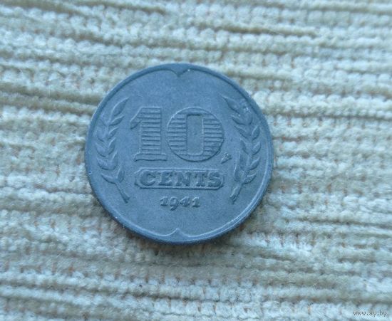 Werty71 Нидерланды 10 центов 1941 Тюльпаны