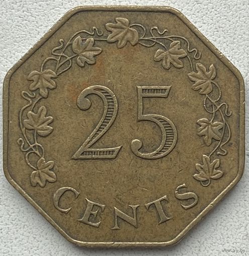 Мальта 25 центов 1975 г.