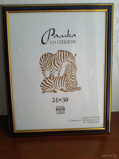 Фоторамка - Пластиковая со Стеклом - Размер 24/30 см