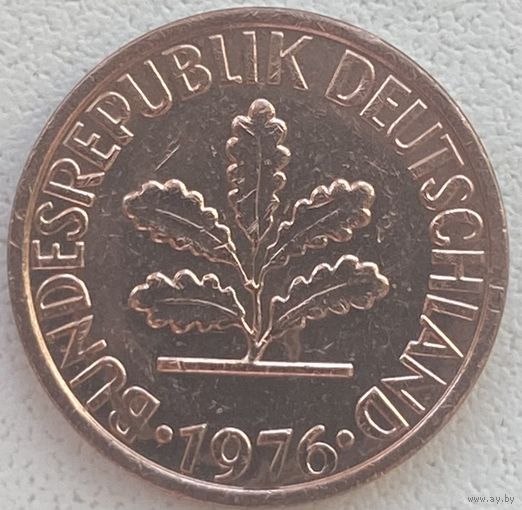 Германия 1 пфенниг 1976 г. D