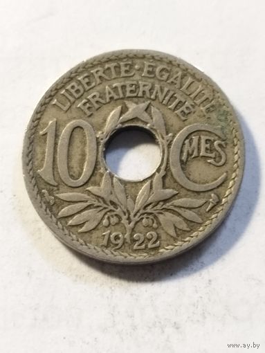 Франция 10 сантим 1922
