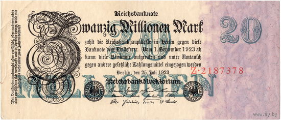Германия, 20 млн. марок, 1923 г.