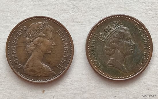 Великобритания 2 пенса.  Две разные Елизаветы... Одна - моложе, вторая- чуть старше  Эти монеты - подарок любому желающему, купившему у меня любых 3 лота
