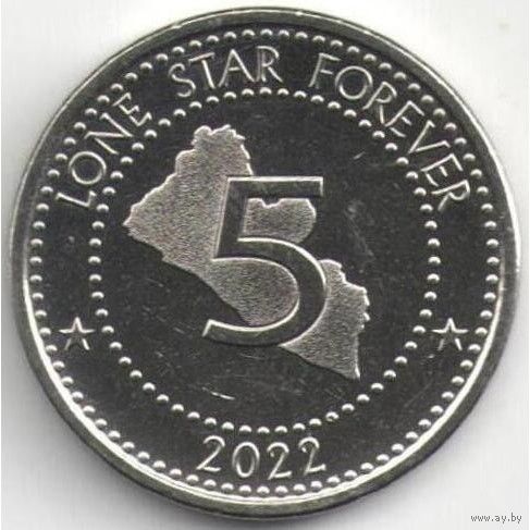 Либерия 5 долларов, 2022 UNC