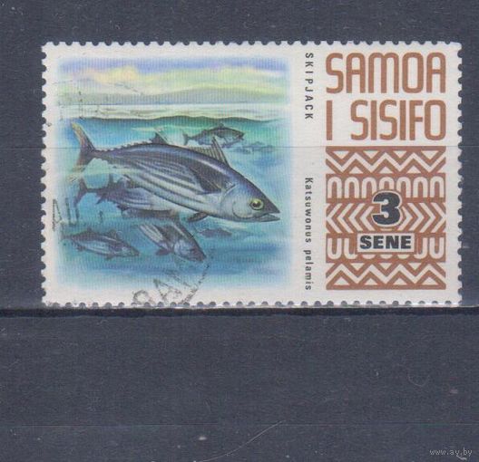 [1119] Самоа 1972. Морская фауна.Рыбы. Гашеная марка.
