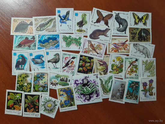 ФЛОРА,ФАУНА (36 чистых марок СССР)