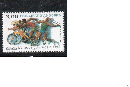 Андорра(Французская)-1996(Мих.500)  **   , Спорт,Велоспорт,  ОИ-1996,(одиночка)