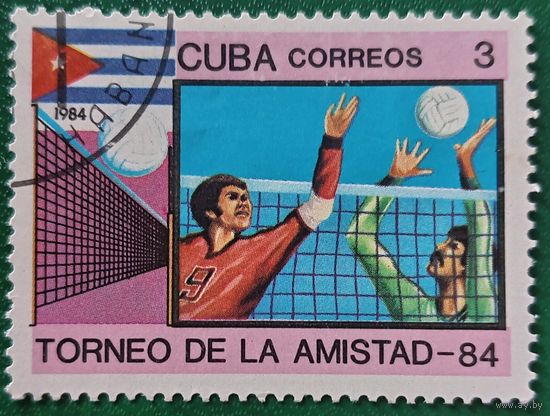 Куба 1984. Спорт. Мужской волейбол. Марка из серии