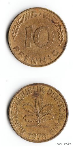 10 пфеннигов Германия 1978 года(J)