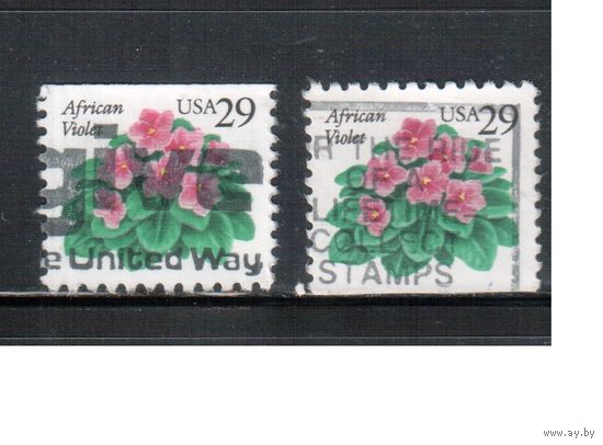 США-1993, (Мих.2404 D), гаш., Стандарт, Флора, Цветы , (одиночка), 2 зубцовки
