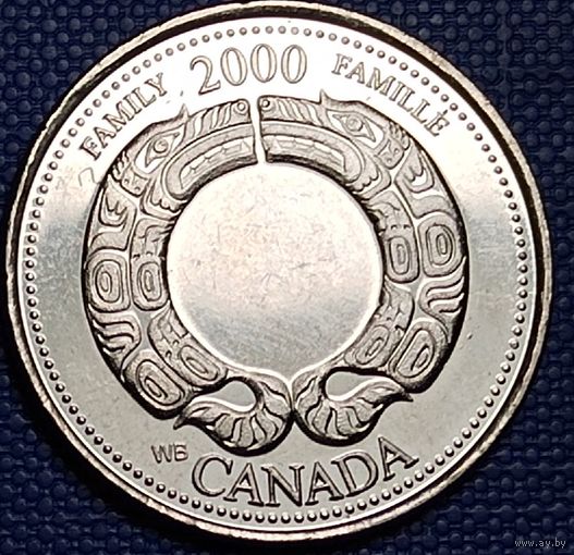 Канада 25 центов 2000 г. Семья.