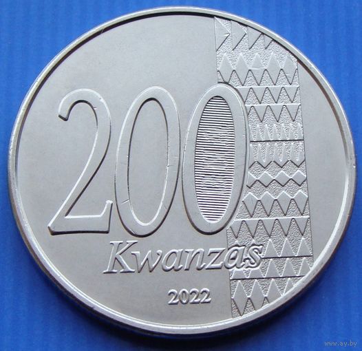 Ангола. 200 кванз 2022 года  UC#201  "20 лет миру и национальному примирению"  Тираж: 25.000.000 шт