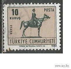 Турция. Конная скульптура в Анкаре. 1969г. Mi#2155.
