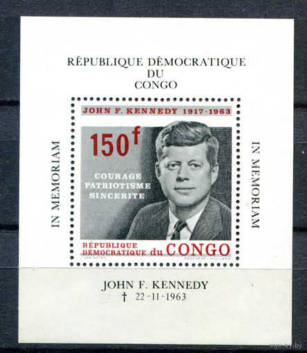 Конго (Киншаса) - 1964г. - Годовщина смерти Джона Кеннеди - полная серия, MNH [Mi bl. 6] - 1 блок