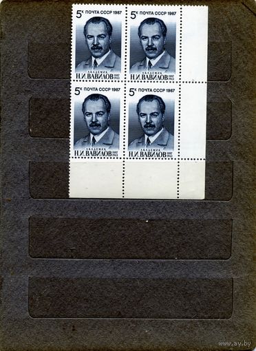 СССР, 1987, ВАВИЛОВ**   к/блок, чистая**цена за кварт