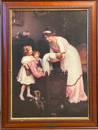 Репродукция Спокойной ночи  в раме 55 на 75 см